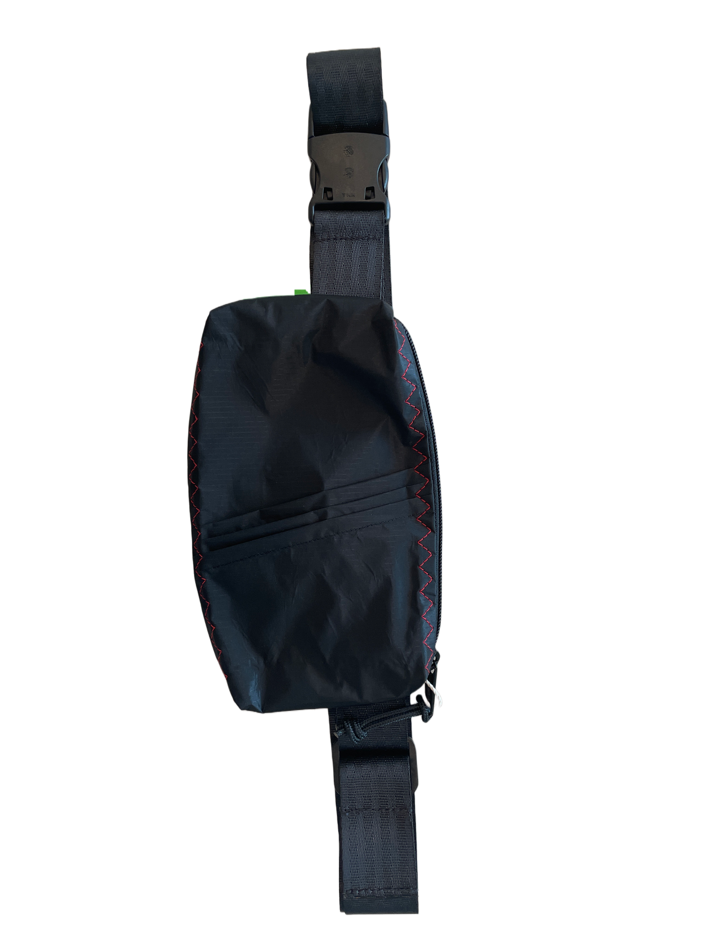 Black with Red Stitching Belt Bag