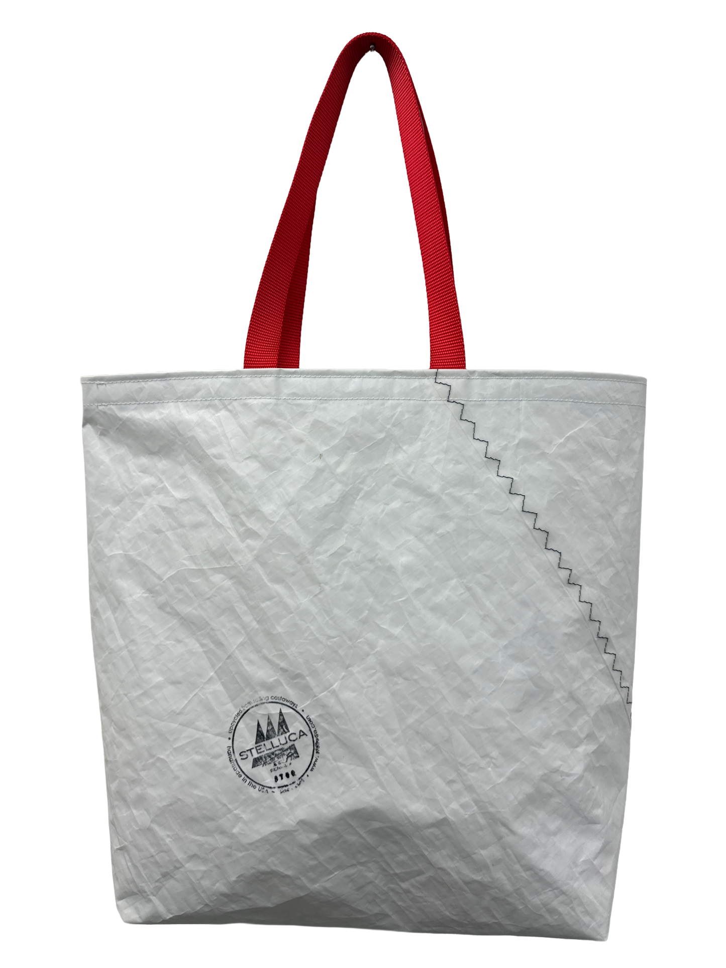 Navy & Red Stripe Grocery Tote