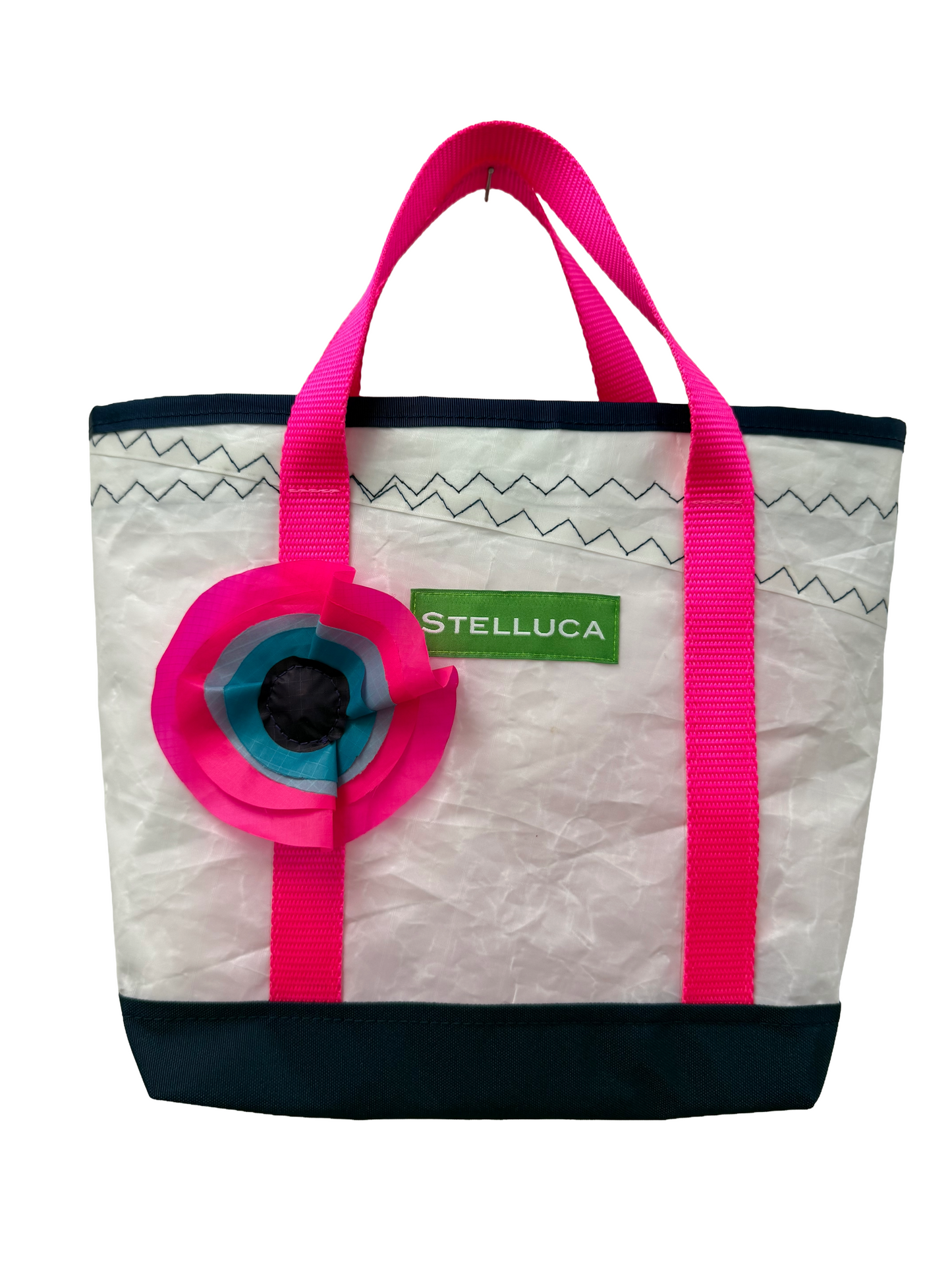 Navy & Pink Spinnaker Flower Mini Tote