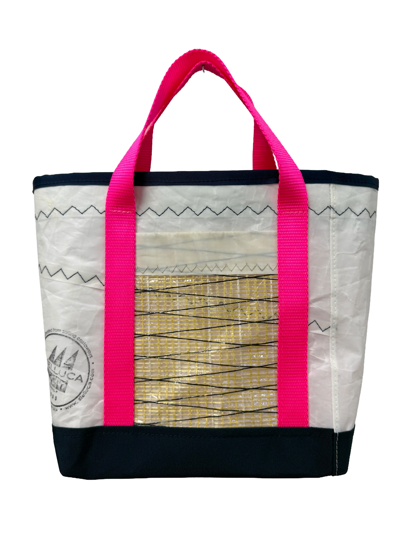 Navy & Pink Spinnaker Flower Mini Tote