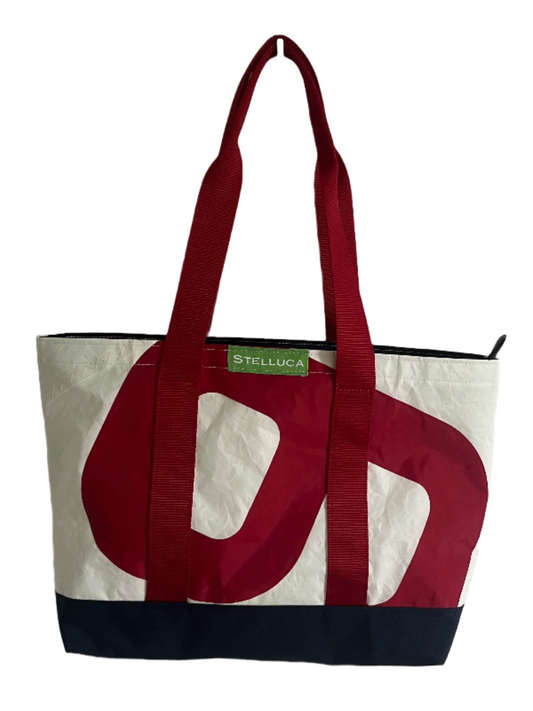 Red and Navy Blue City Tote #9
