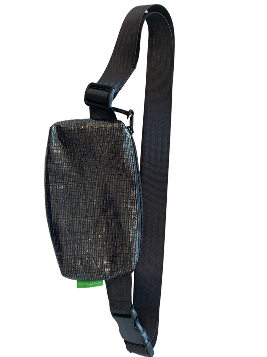 Black with Red Stitching Belt Bag