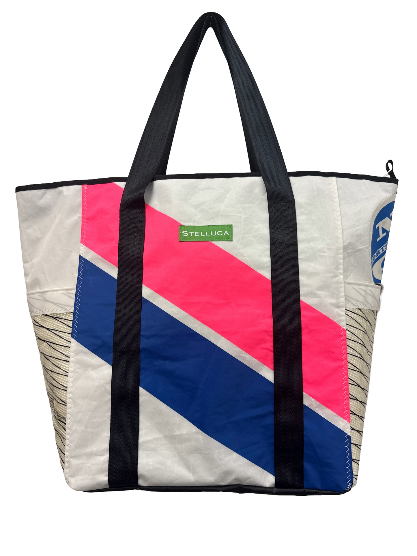 Pink & Blue Striped Beach Tote