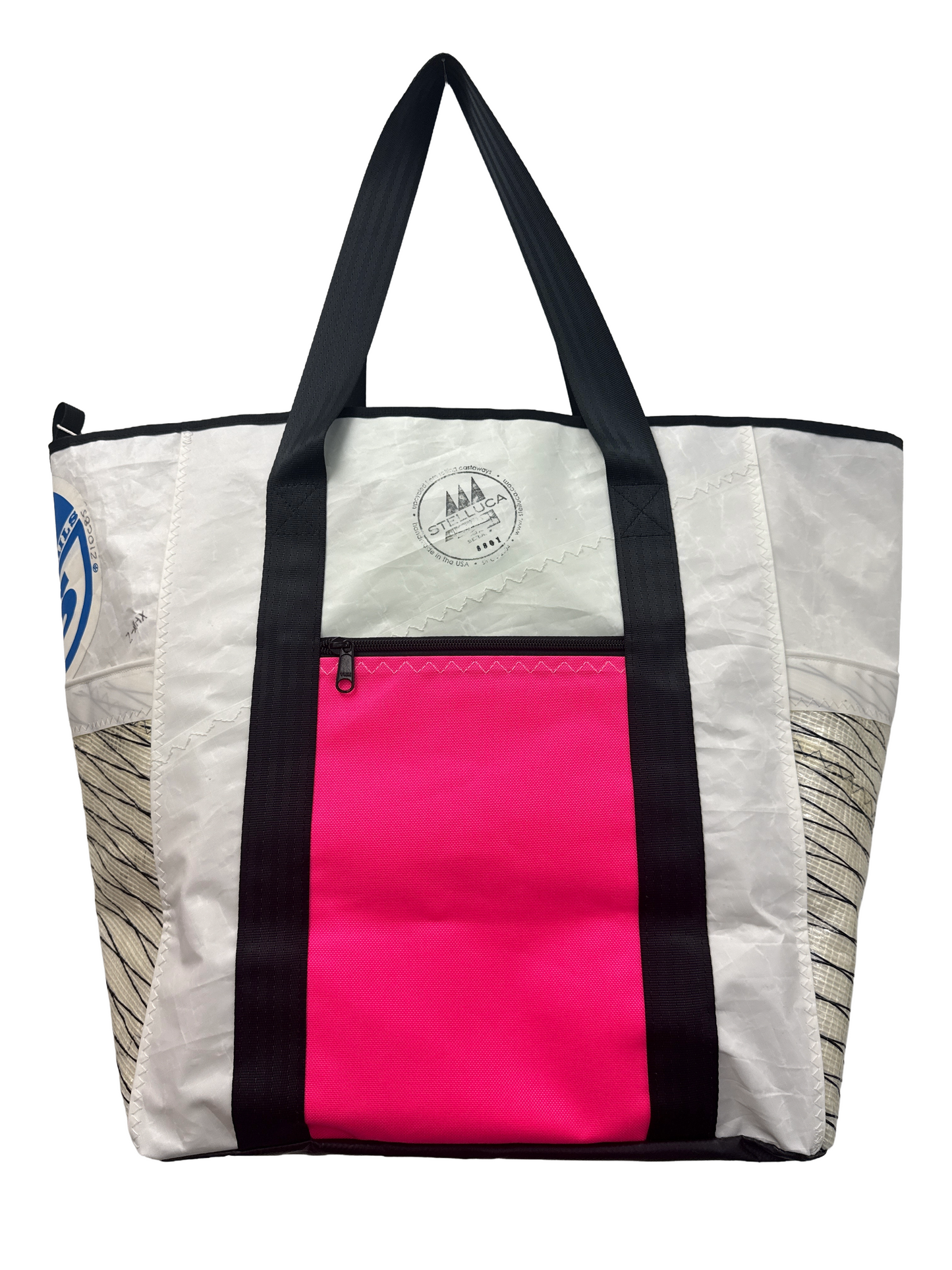 Pink & Blue Striped Beach Tote