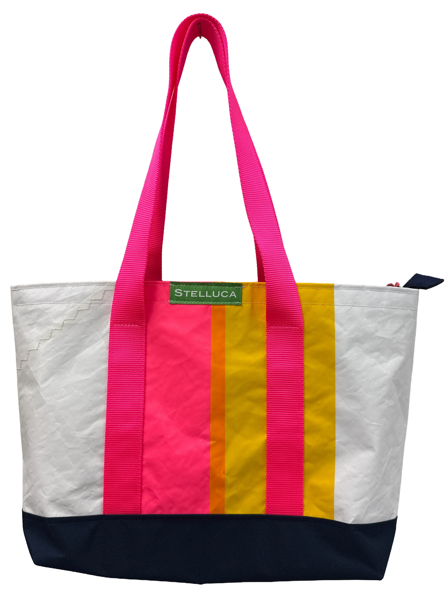 Pink & Yellow Striped City Tote