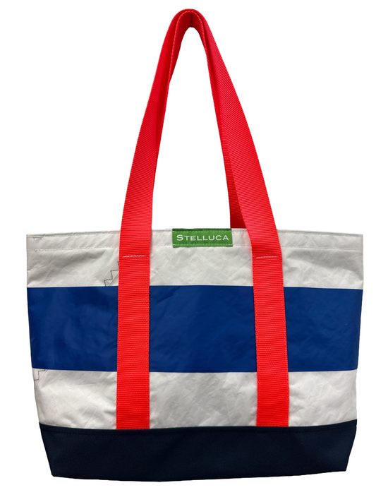 Blue Striped City Tote