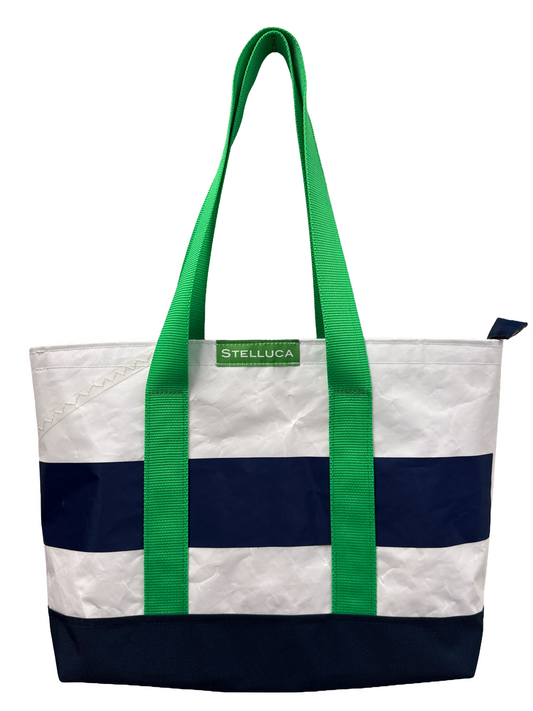 Blue Striped City Tote