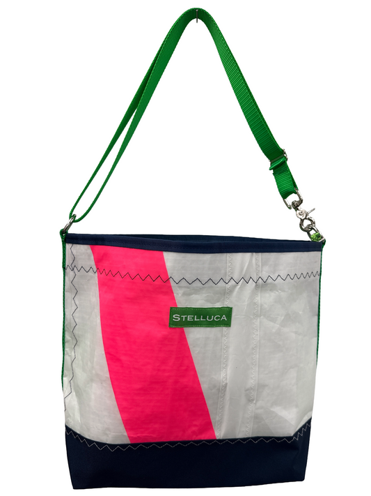 Pink Striped Crossbody Large